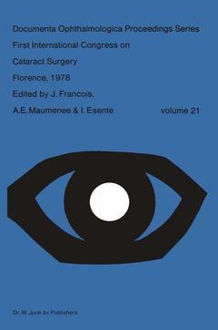 Couverture de l’ouvrage First International Congress on Cataract Surgery Florence, 1978