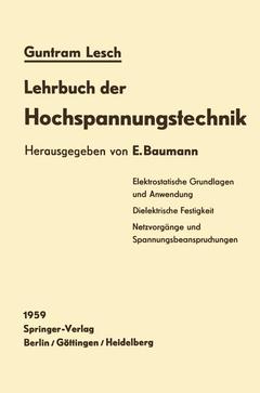 Couverture de l’ouvrage Lehrbuch der Hochspannungstechnik
