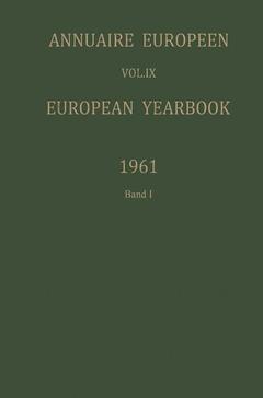 Couverture de l’ouvrage Annuaire Européen / European Yearbook
