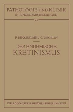 Couverture de l’ouvrage Der Endemische Kretinismus