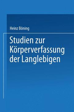 Couverture de l’ouvrage Studien zur Körperverfassung der Langlebigen