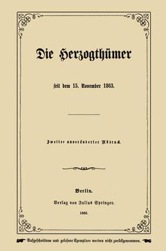 Couverture de l’ouvrage Die Herzogthümer