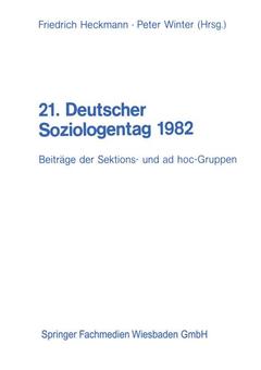 Couverture de l’ouvrage 21. Deutscher Soziologentag 1982