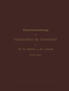 Couverture de l’ouvrage Zusammensetzung und Verdaulichkeit der Futtermittel