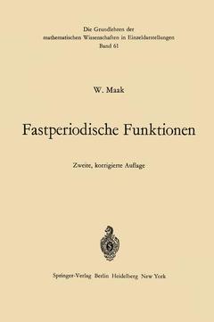 Couverture de l’ouvrage Fastperiodische Funktionen