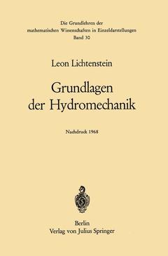 Couverture de l’ouvrage Grundlagen der Hydromechanik