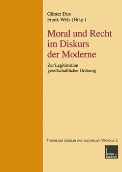 Couverture de l’ouvrage Moral und Recht im Diskurs der Moderne