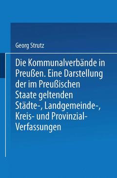 Couverture de l’ouvrage Die Kommunalverbände in Preußen