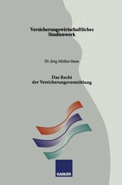 Cover of the book Das Recht der Versicherungsvermittlung