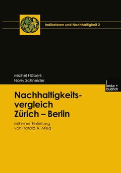 Cover of the book Nachhaltigkeitsvergleich Zürich — Berlin