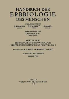Couverture de l’ouvrage Erbbiologie und Erbpathologie Körperlicher Ƶustände und Funktionen II