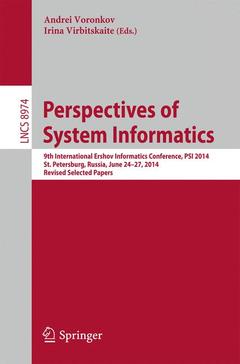 Couverture de l’ouvrage Perspectives of System Informatics