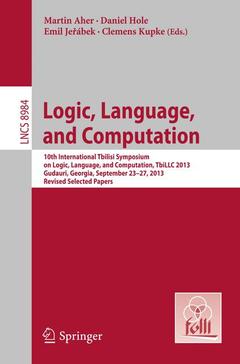 Couverture de l’ouvrage Logic, Language, and Computation