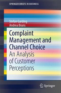 Couverture de l’ouvrage Complaint Management and Channel Choice