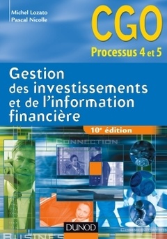 Couverture de l’ouvrage Gestion des investissements et de l'information financière 