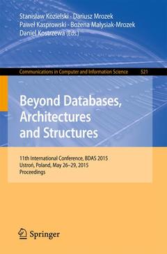 Couverture de l’ouvrage Beyond Databases, Architectures and Structures