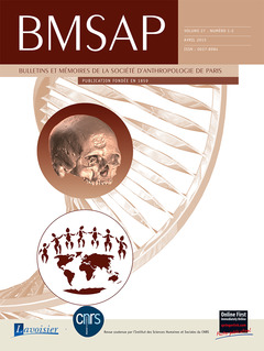Cover of the book BMSAP Vol. 27 N° 1-2  Avril 2015