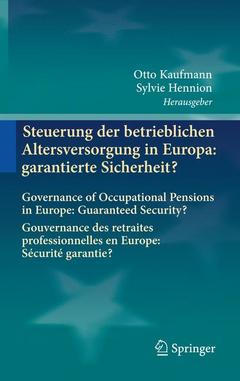 Cover of the book Steuerung der betrieblichen Altersversorgung in Europa: garantierte Sicherheit?
