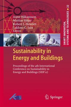 Couverture de l’ouvrage Sustainability in Energy and Buildings