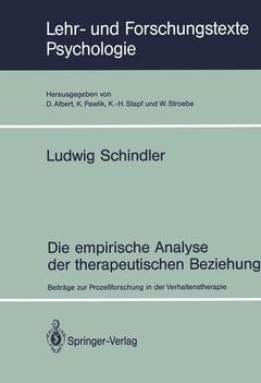 Cover of the book Die empirische Analyse der therapeutischen Beziehung