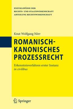 Couverture de l’ouvrage Romanisch-kanonisches Prozessrecht