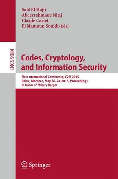 Couverture de l’ouvrage Codes, Cryptology, and Information Security