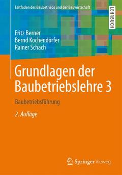 Couverture de l’ouvrage Grundlagen der Baubetriebslehre 3