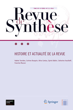 Couverture de l’ouvrage Revue de Synthèse Tome 135 - 6e Série - N° 2-3 -2014