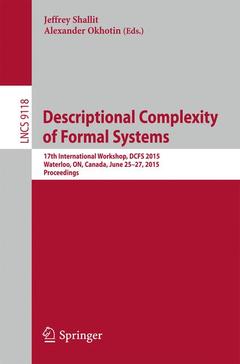 Couverture de l’ouvrage Descriptional Complexity of Formal Systems