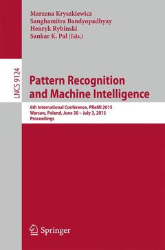 Couverture de l’ouvrage Pattern Recognition and Machine Intelligence