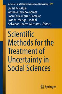 Couverture de l’ouvrage Scientific Methods for the Treatment of Uncertainty in Social Sciences