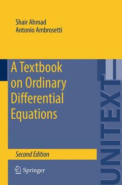Couverture de l’ouvrage A Textbook on Ordinary Differential Equations