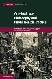 Couverture de l’ouvrage Criminal Law, Philosophy and Public Health Practice