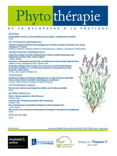 Couverture de l’ouvrage Phytothérapie. Vol. 13 N°3 - juin 2015