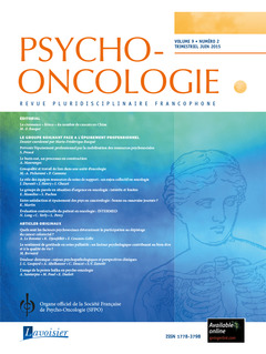 Couverture de l’ouvrage Psycho-Oncologie Vol. 9 N° 2 - juin 2015