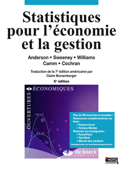 Couverture de l’ouvrage Statistiques pour l'économie et la gestion