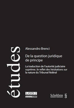 Couverture de l’ouvrage de la question juridique de principe