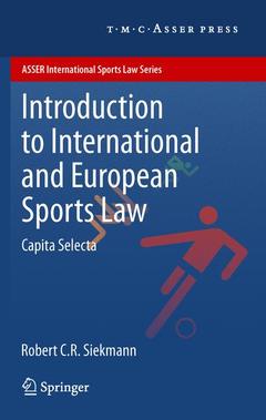 Couverture de l’ouvrage Introduction to International and European Sports Law
