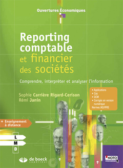 Couverture de l’ouvrage Reporting comptable et financier des sociétés