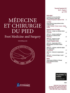 Couverture de l’ouvrage Médecine et chirurgie du pied Vol. 31 N° 3 - Septembre 2015