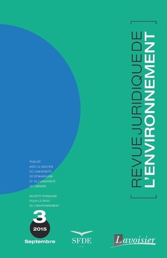 Cover of the book Revue Juridique de l'Environnement N° 3 / Septembre 2015