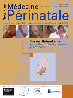 Couverture de l’ouvrage Revue de Médecine Périnatale Vol. 7 N°3 Septembre 2015