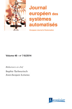 Couverture de l’ouvrage Journal européen des systèmes automatisés Volume 48 N° 7-8/Novembre-Décembre 2014