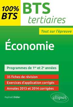 Couverture de l’ouvrage BTS Tertiaires - Economie - programme 1re et 2e années