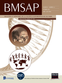 Cover of the book BMSAP Vol. 27 N° 3-4  Octobre 2015
