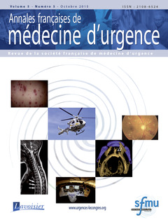 Couverture de l’ouvrage Annales françaises de médecine d'urgence Vol. 5 n°5 - Octobre 2015
