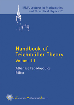 Couverture de l’ouvrage Handbook of Teichmüller Theory, Volume III