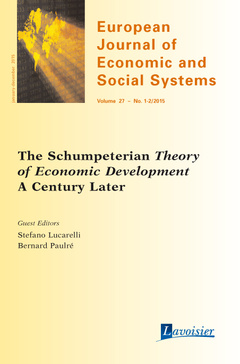 Cover of the book European Journal of Economic and Social Systems Volume 27 N° 1-2/January-December 2015