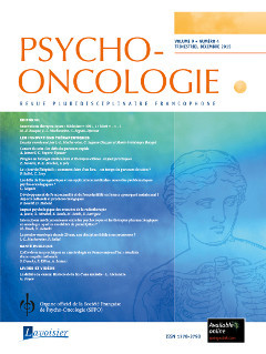 Couverture de l’ouvrage Psycho-Oncologie Vol. 9 N° 4 - décembre 2015