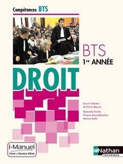 Couverture de l’ouvrage Droit BTS 1re année Compétences BTS i-Manuel bi-média